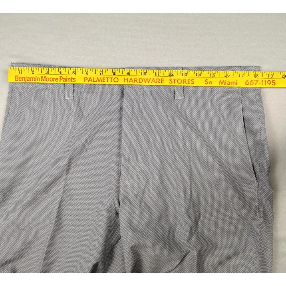 Callaway Golf Shorts Mens 36 Gray Micro Check Stretch Performance Flat Front